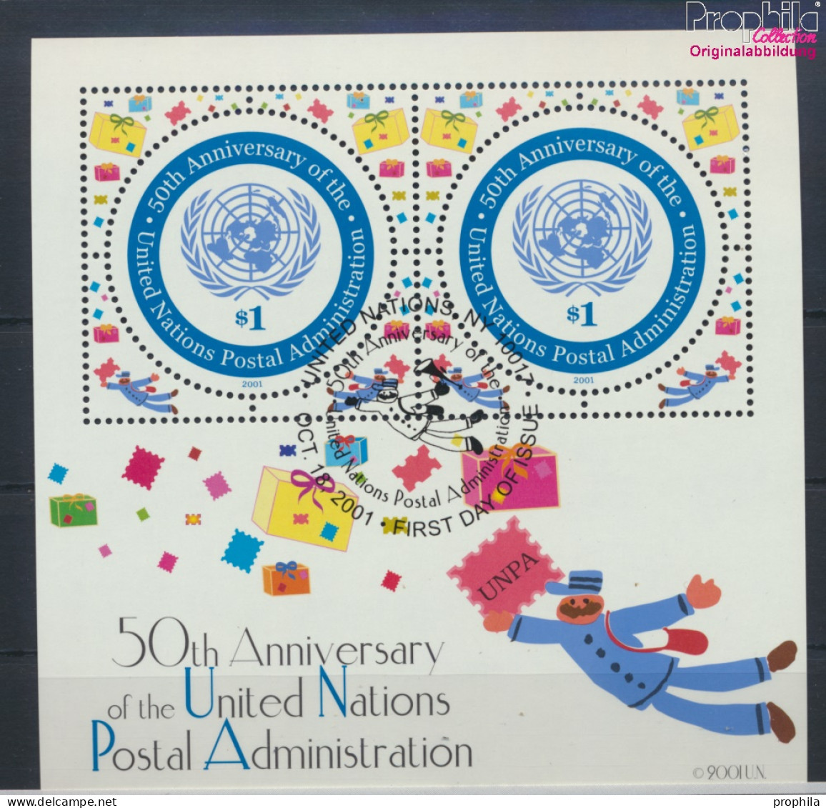 UNO - New York Block21 (kompl.Ausg.) Gestempelt 2001 50 Jahre Postverwaltung (10064343 - Usati