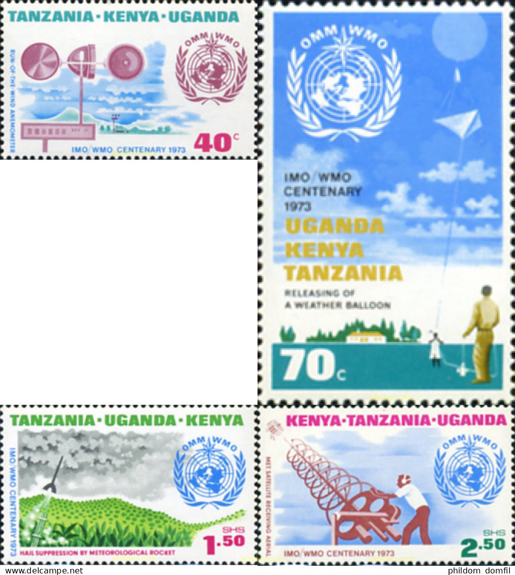 215065 MNH ESTE AFRICANO 1973 CENTENARIO DE LA ORGANIZACION MUNDIAL DE METEOROLOGIA - Autres & Non Classés