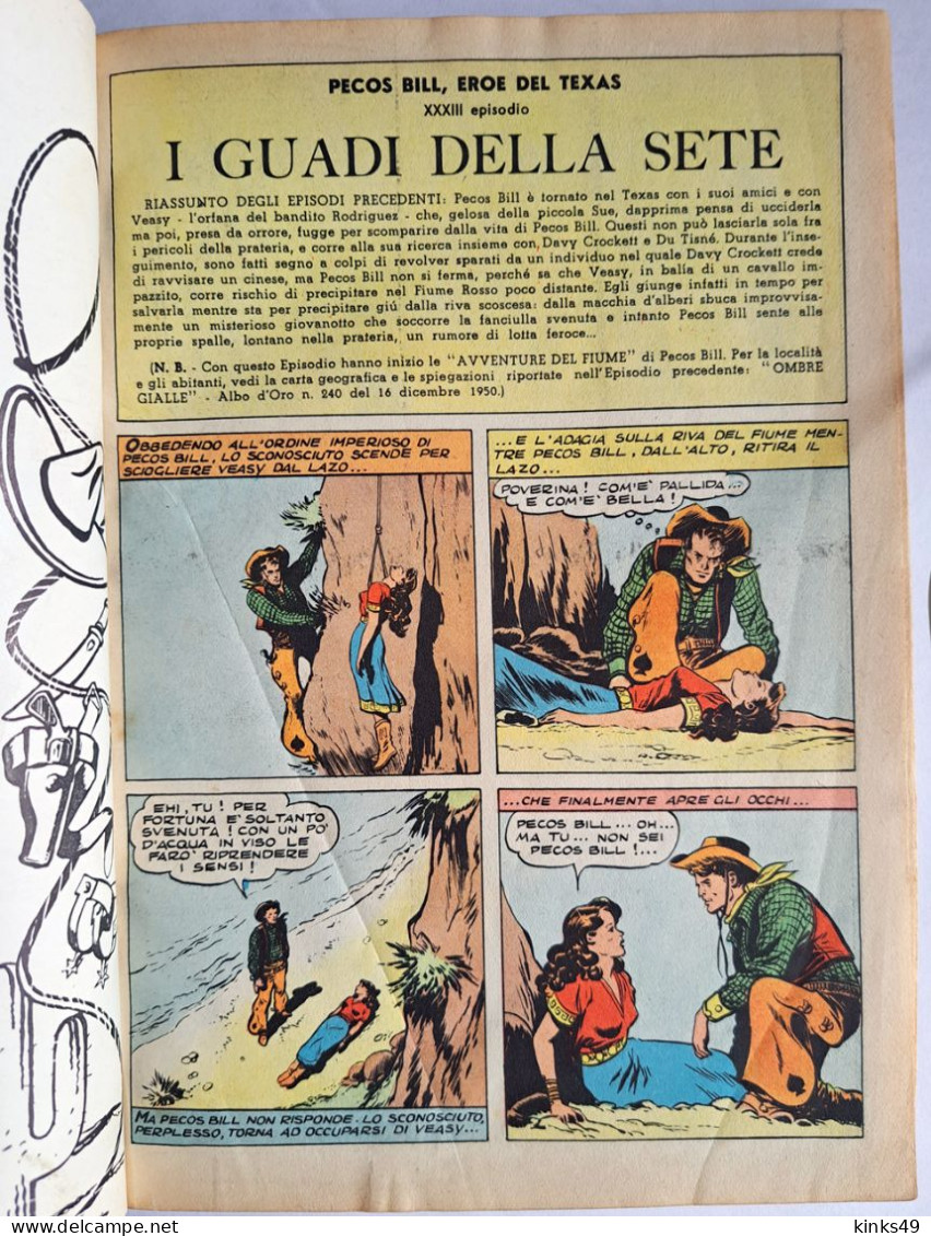 B225> PECOS BILL Albo D'Oro Mondadori N° 243 Del 6 GEN. 1951 ( I Guadi Della Sete ) - Eerste Uitgaves