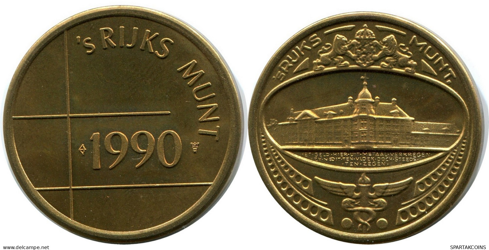 1990 ROYAL DUTCH MINT SET TOKEN NIEDERLANDE MINT (From BU Mint Set) #AH029.D - Jahressets & Polierte Platten