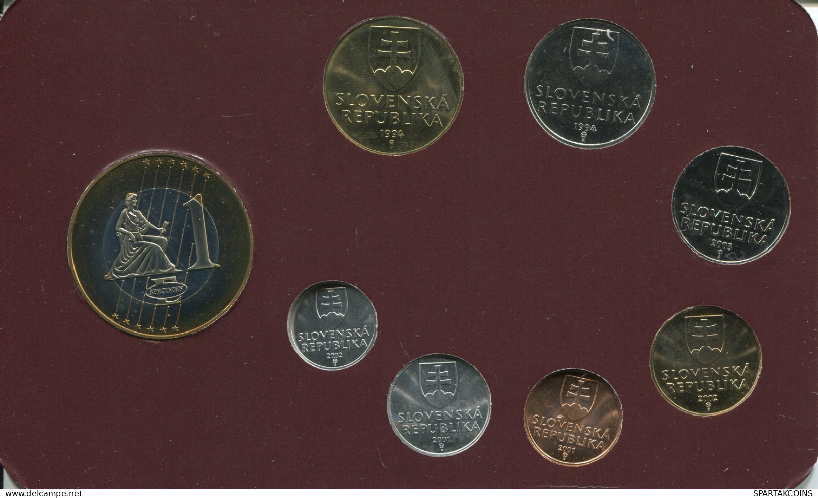 SLOVENSKA REPUBLIKA 1992-2004 Coin SET 7 Coin + MEDAL UNC #SET1253.13.U - Slovénie