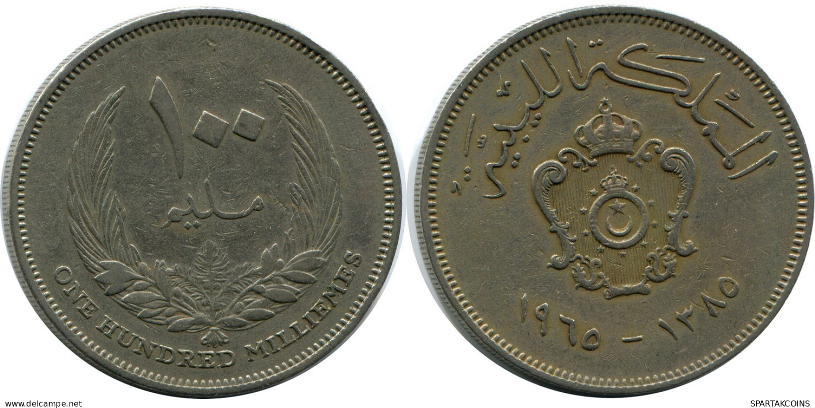 100 MILLIEMES 1960 LIBYA Coin #AR019.U - Libya