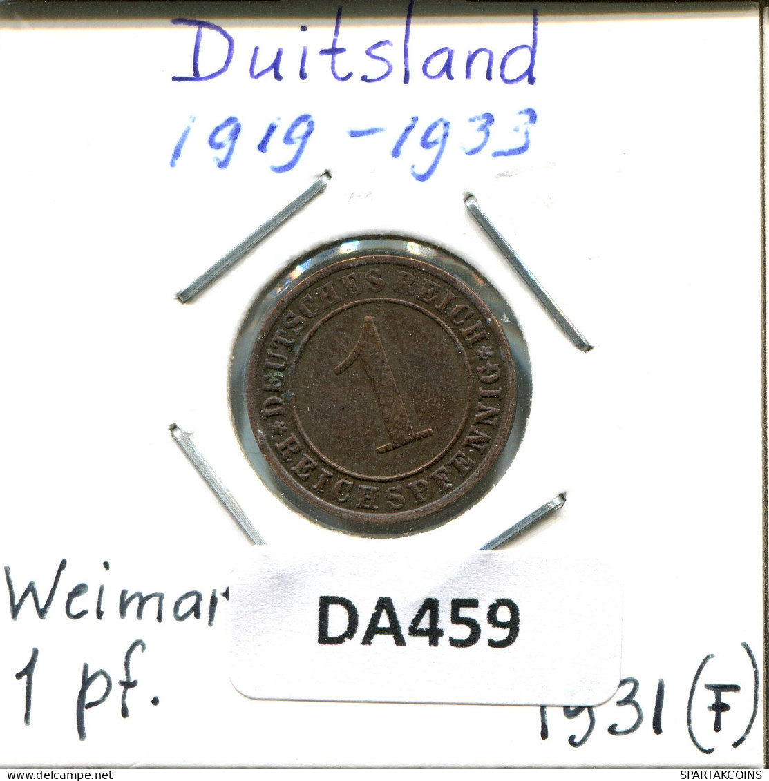 1 RENTENPFENNIG 1931 F ALLEMAGNE Pièce GERMANY #DA459.2.F - 1 Renten- & 1 Reichspfennig