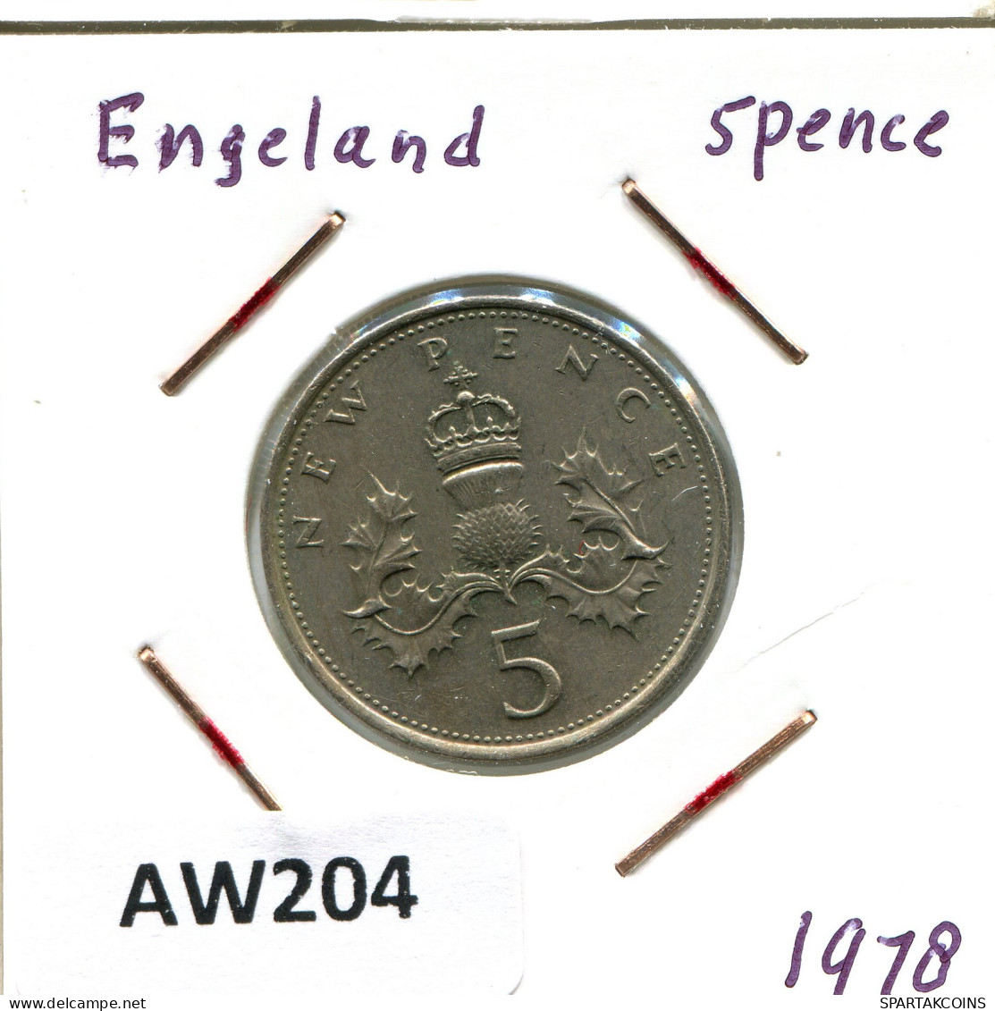 5 NEW PENCE 1978 UK GREAT BRITAIN Coin #AW204.U - 5 Pence & 5 New Pence