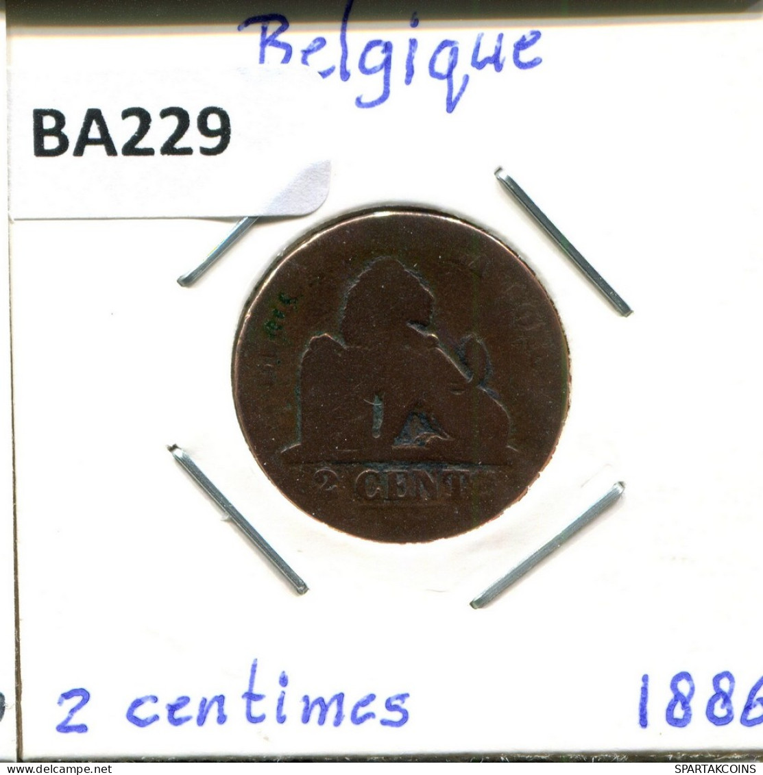 2 CENTIMES 1886 BELGIEN BELGIUM Münze #BA229.D - 2 Cent