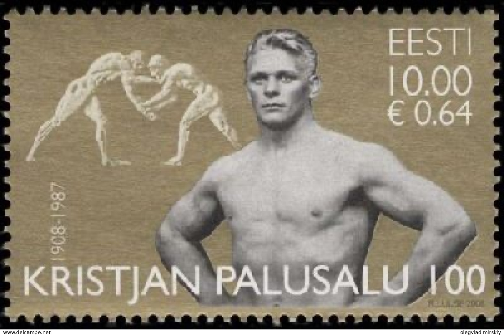 Estonia Estland 2008 Olympic Games Berlin 1936 Kristjan Palusalu Twice Champion Stamp Mint - Ete 1936: Berlin