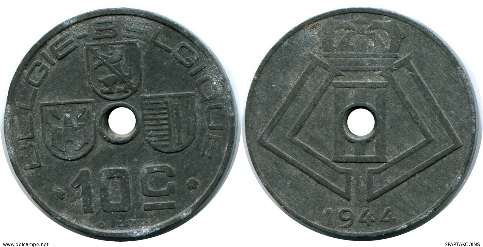 10 CENTIMES 1944 BELGIQUE BELGIUM Pièce BELGIE-BELGIQUE #AX366.F - 10 Cent & 25 Cent