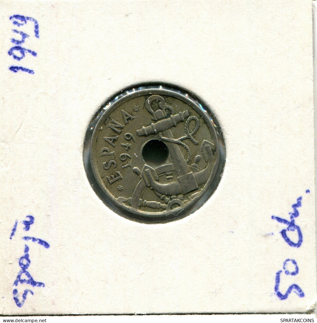 50 CENTIMOS 1949 ESPAÑA Moneda SPAIN #AV111.E - 50 Céntimos