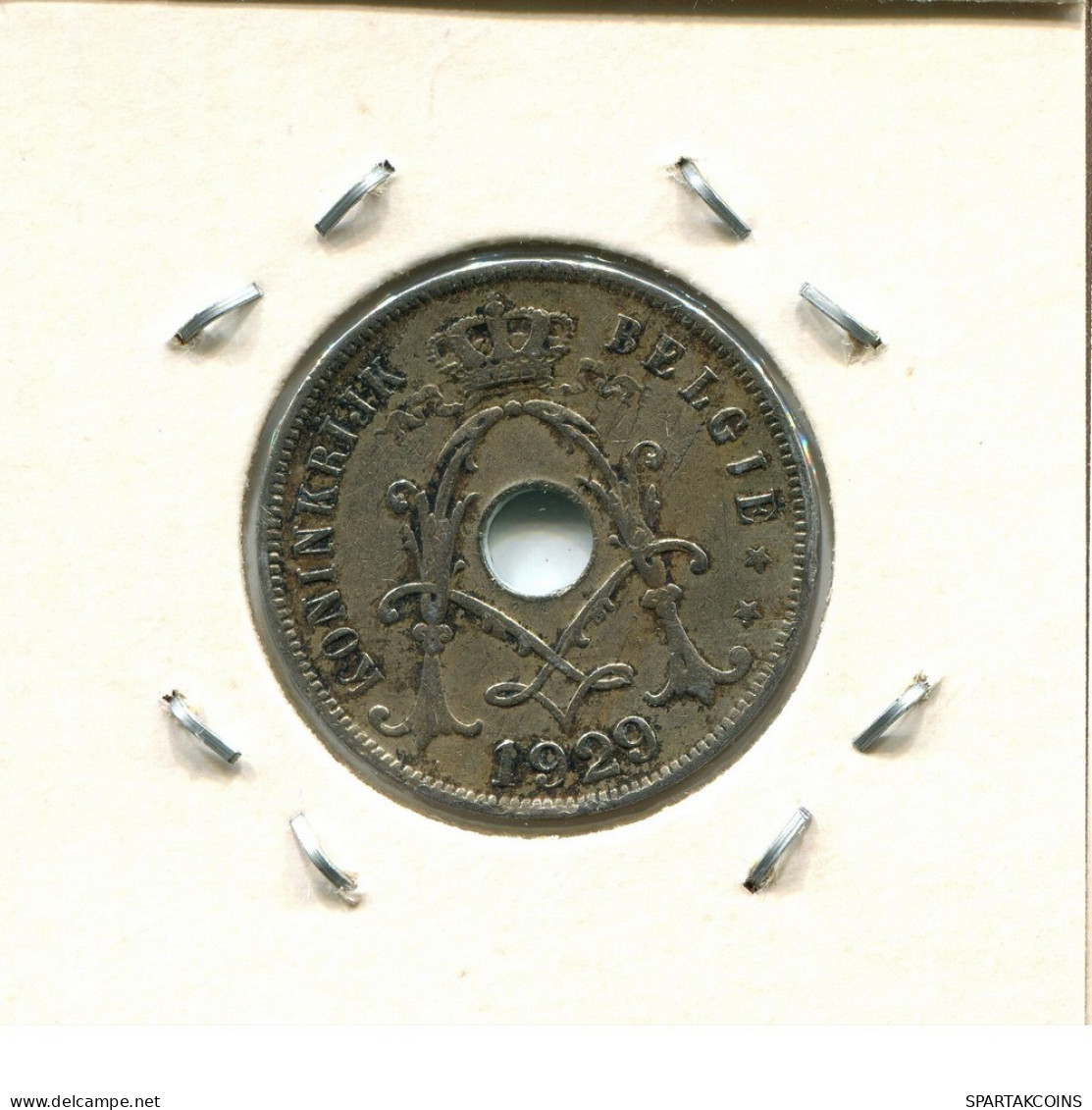 25 CENTIMES 1929 DUTCH Text BÉLGICA BELGIUM Moneda #BA316.E - 25 Cents