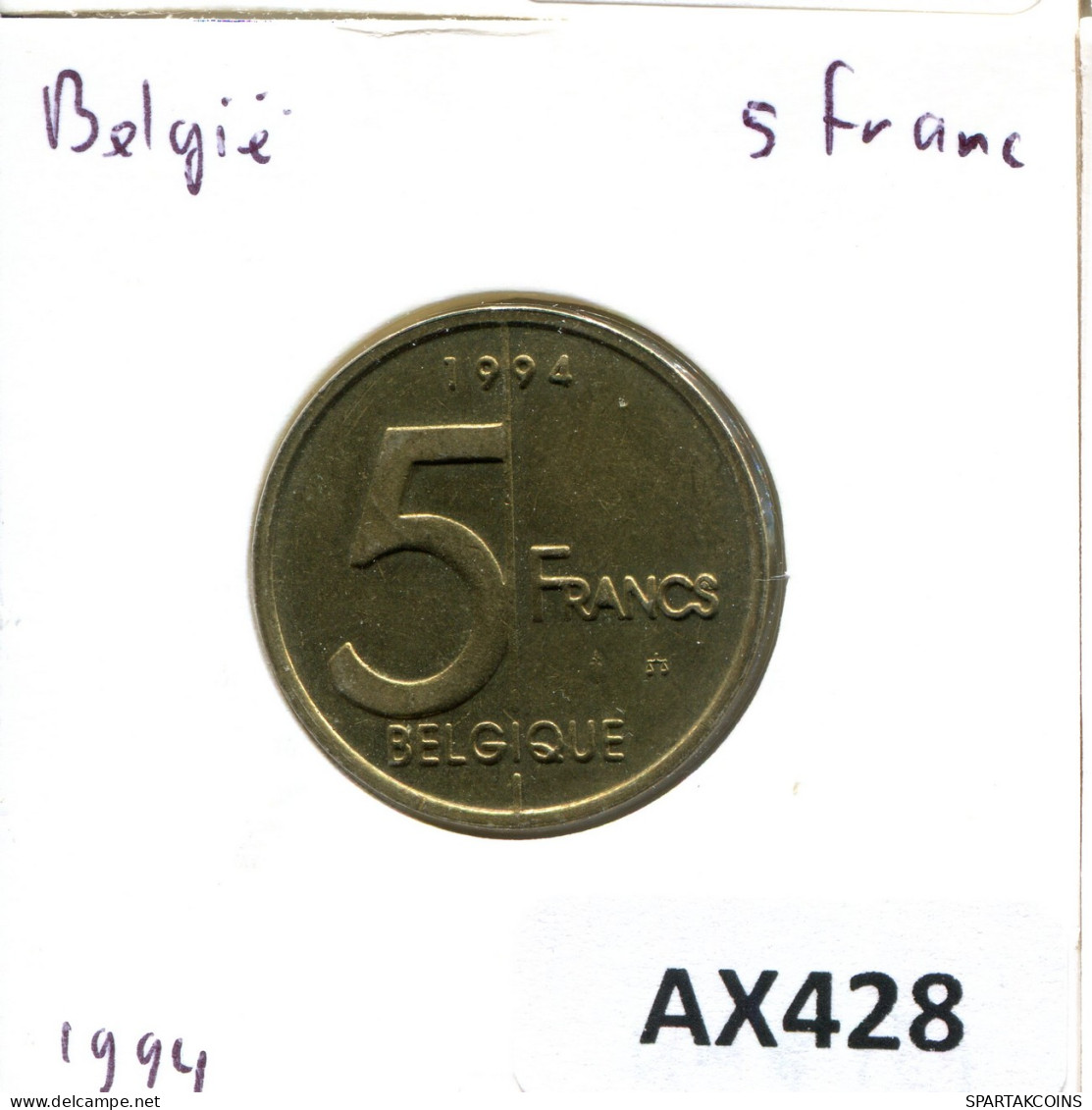 5 FRANCS 1994 BÉLGICA BELGIUM Moneda FRENCH Text #AX428.E - 5 Frank