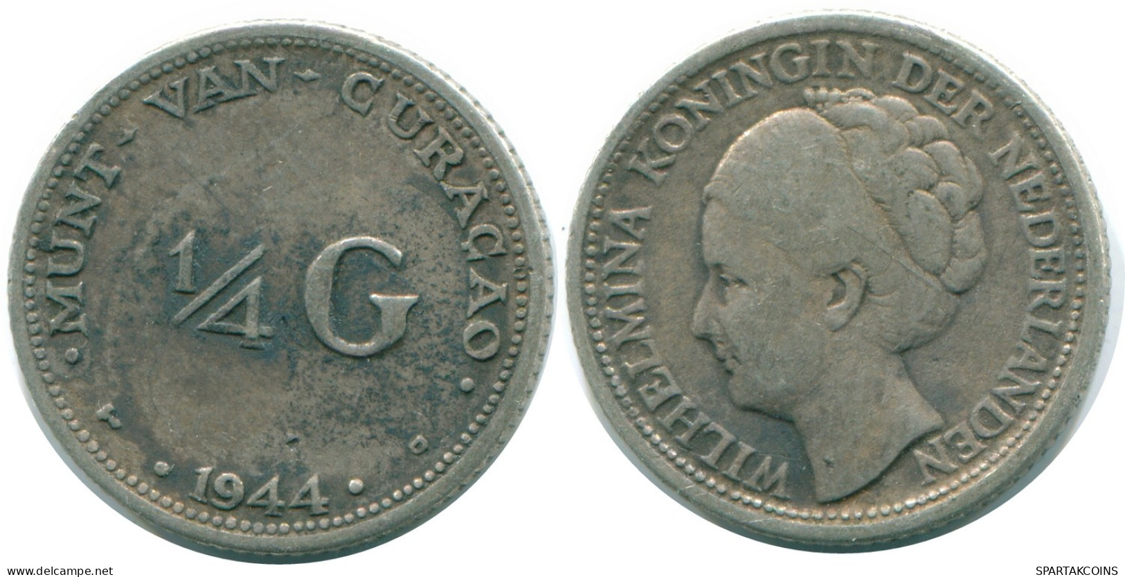 1/4 GULDEN 1944 CURACAO NEERLANDÉS NETHERLANDS PLATA Colonial #NL10656.4.E - Curaçao