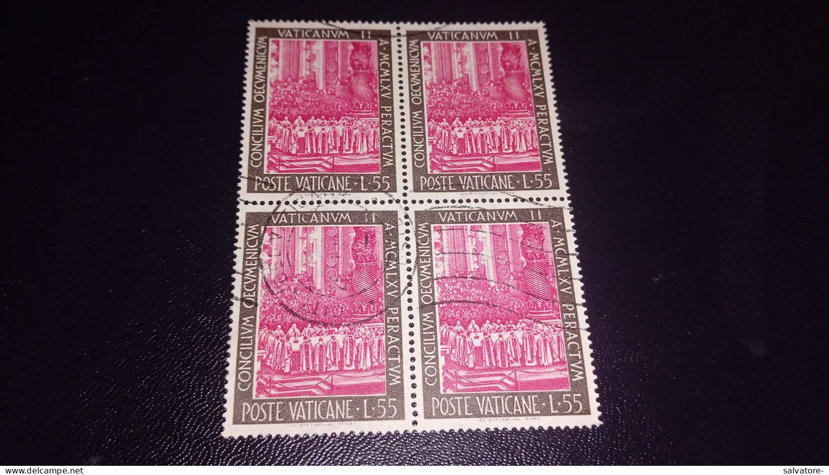 QUARTINA 55 LIRE POSTE VATICANE CONCILIUM OECVMENICVM - USATA - Used Stamps