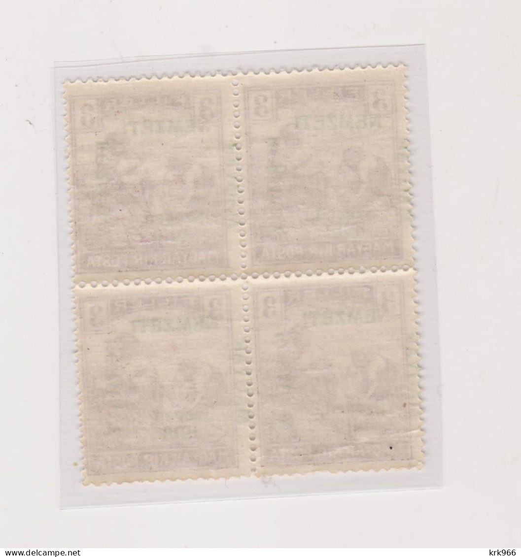 HUNGARY 1919 SZEGED SZEGEDIN Locals Mi 7 Bloc Of 4 MNH - Local Post Stamps