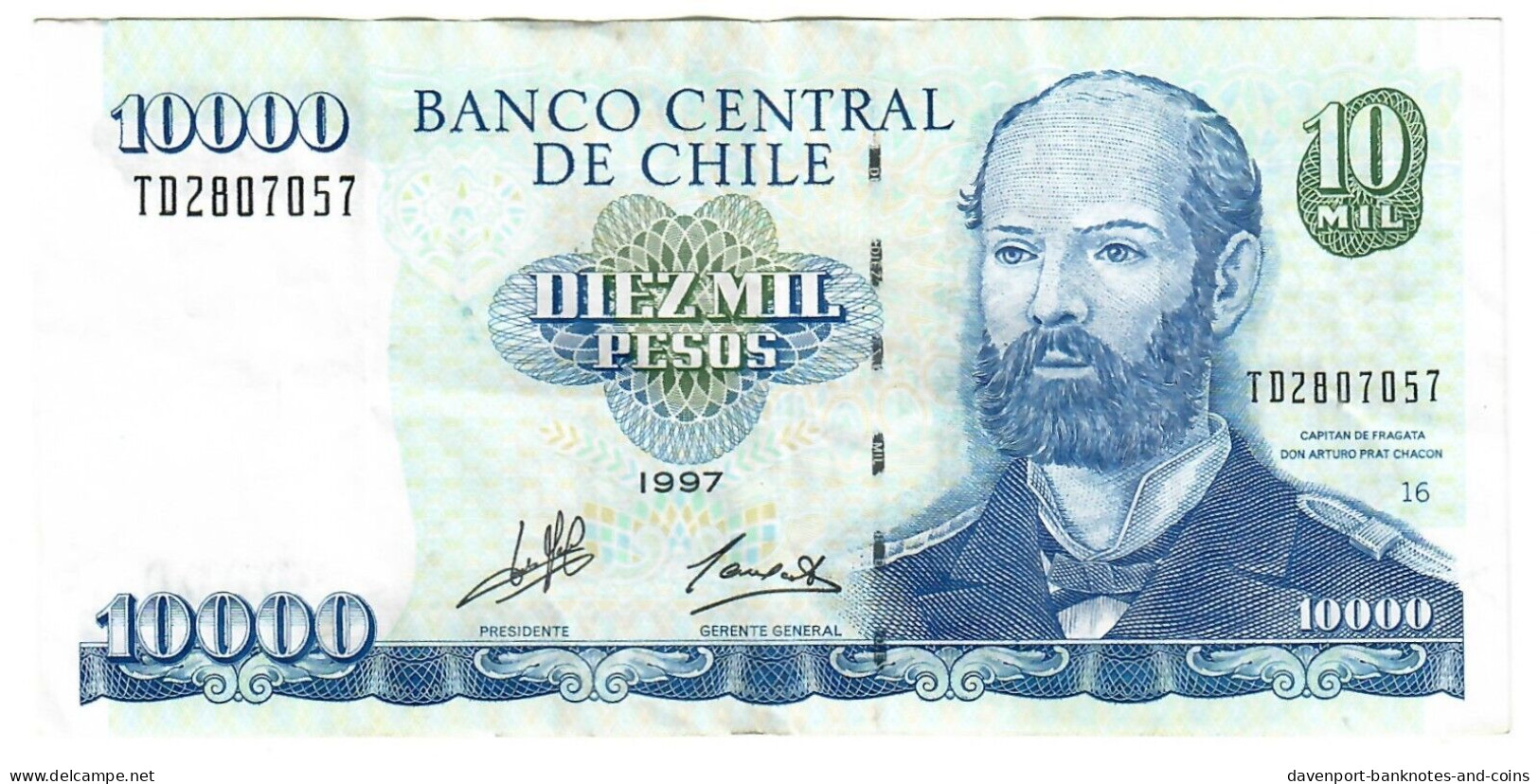 Chile 10000 Pesos 1997 VF - Chili