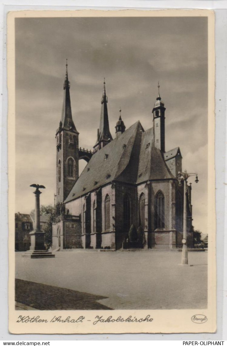 0-4370 KÖTHEN, Jakobskirche Mit Denkmal, Verlag Bieler - Koethen (Anhalt)