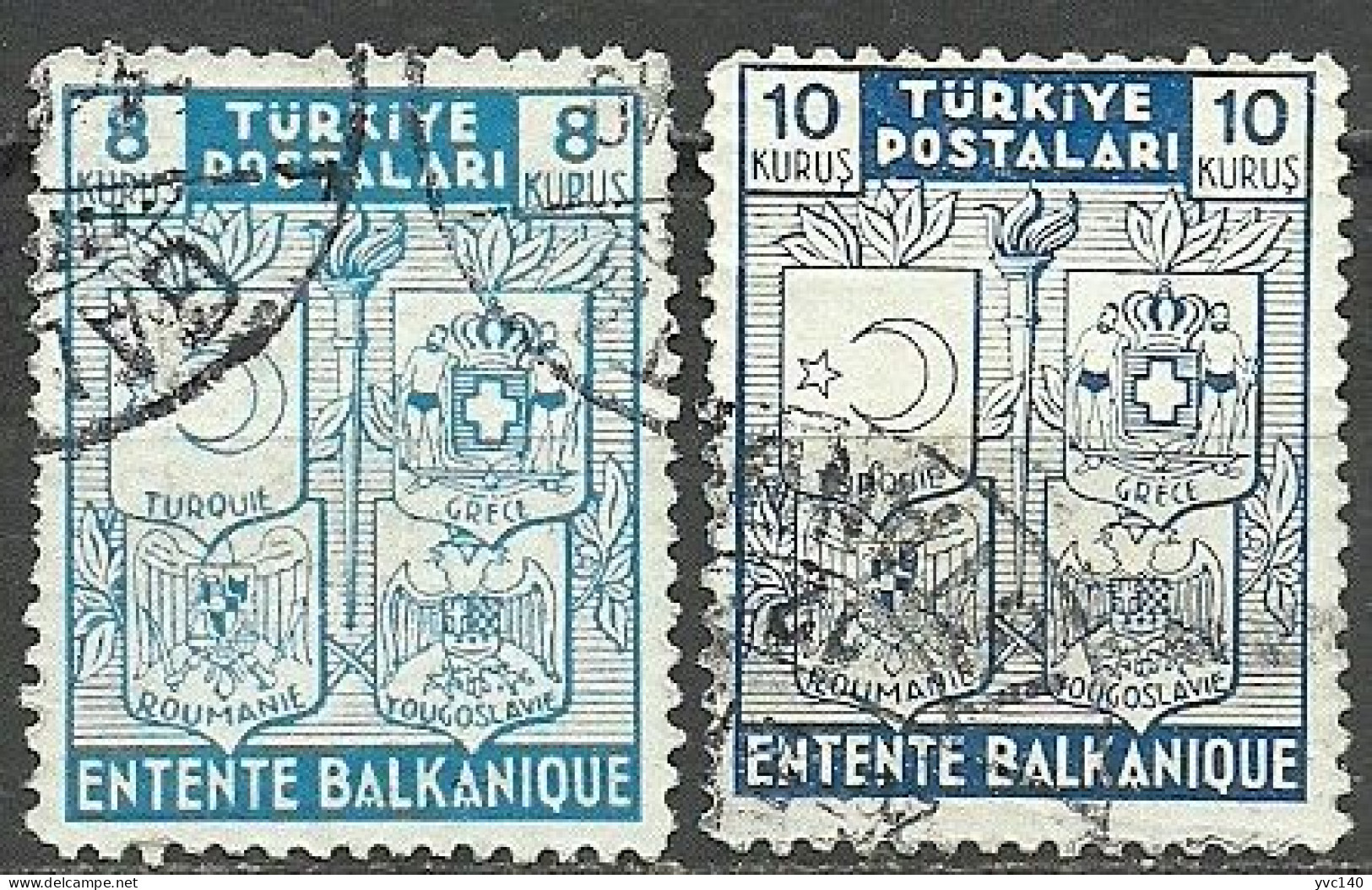 Turkey; 1940 Balkan Entente (Complete Set) - Gebraucht