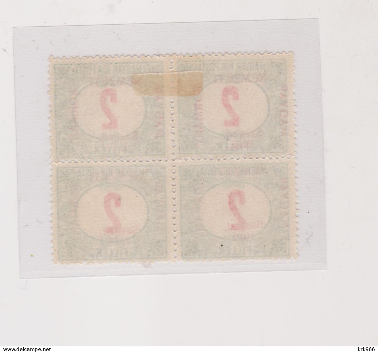 HUNGARY 1919 SZEGED SZEGEDIN Locals Postage Due  Mi 1 Bloc Of 4 Hinged/ MNH - Emissions Locales