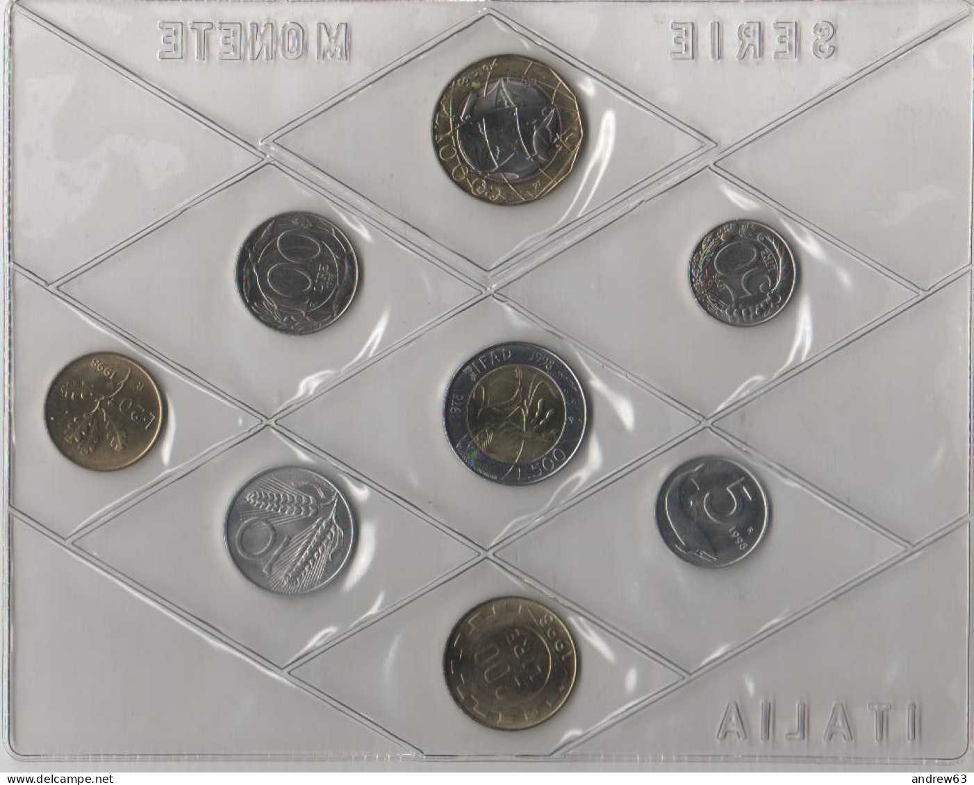 REPUBBLICA ITALIANA - ITALIA - Serie Divisionali Lire - MINI SERIE - 1998 Con 10 Lire Spiga Corta - FDC/Unc Da Rotolino/ - Jahressets & Polierte Platten