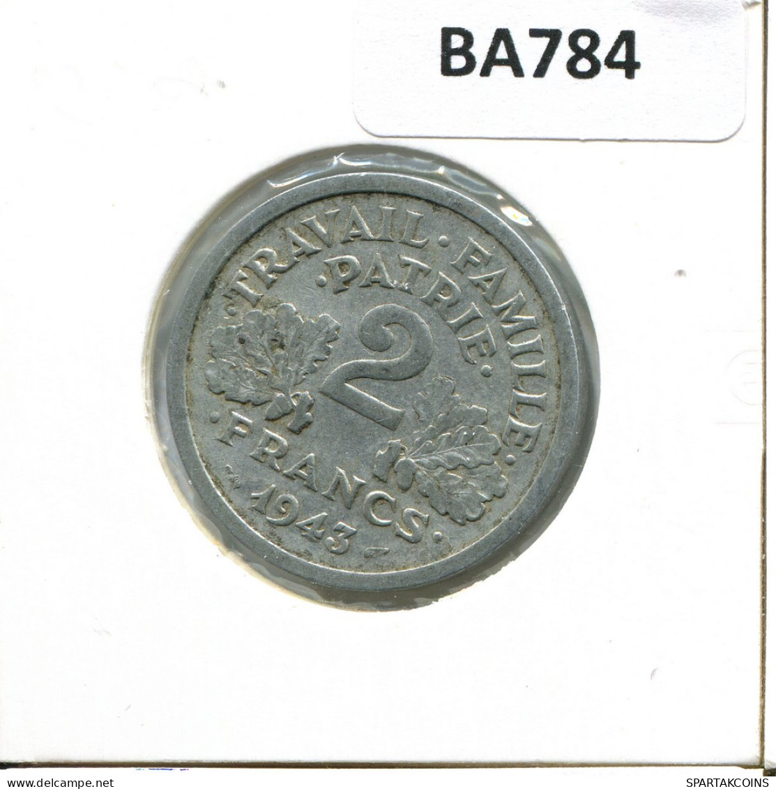 2 FRANCS 1943 FRANCE French Coin #BA784 - 2 Francs