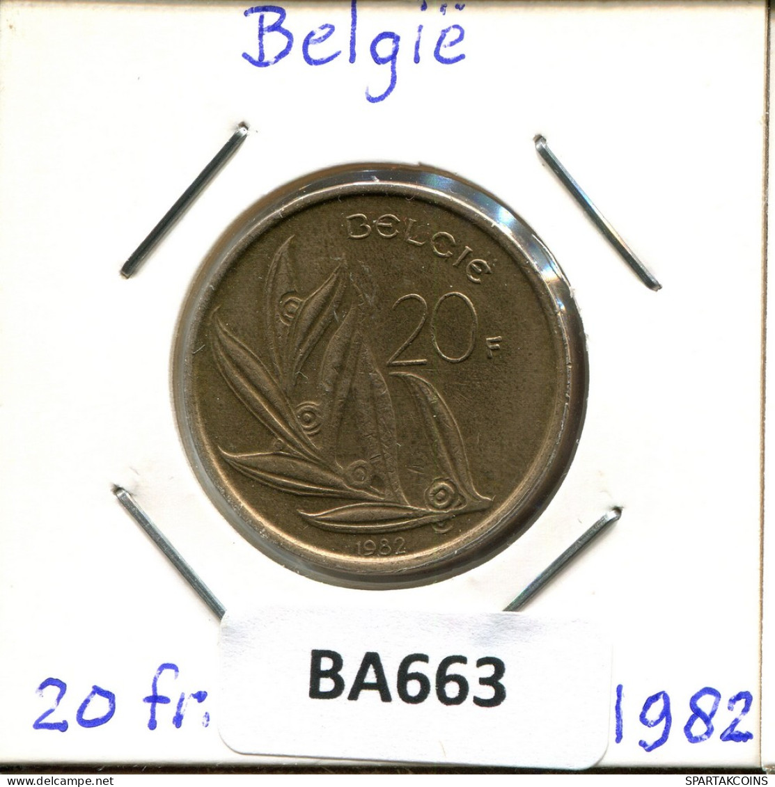 20 FRANCS 1982 DUTCH Text BELGIEN BELGIUM Münze #BA663.D - 20 Francs