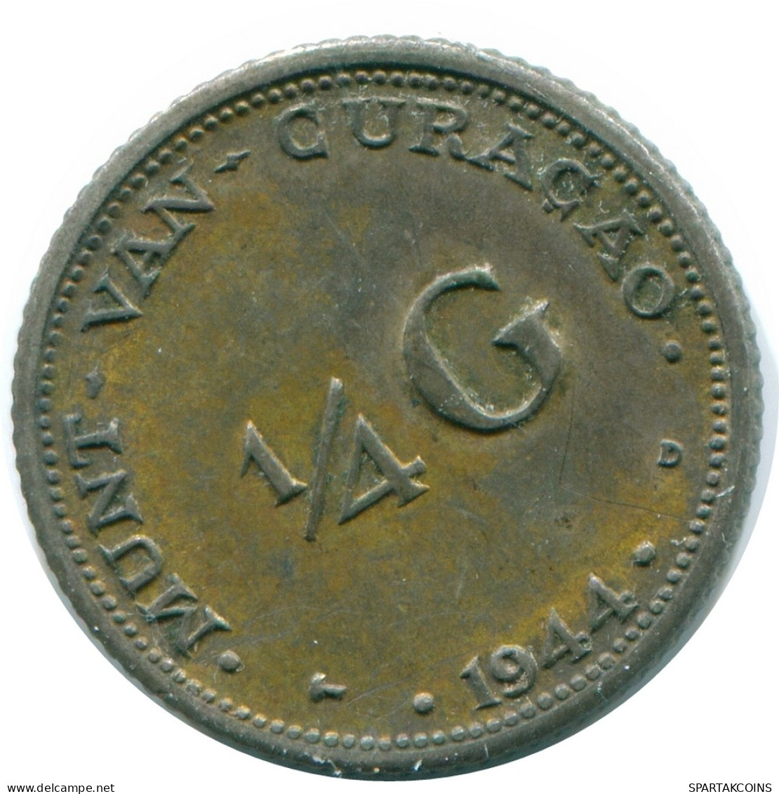 1/4 GULDEN 1944 CURACAO NIEDERLANDE SILBER Koloniale Münze #NL10680.4.D - Curaçao