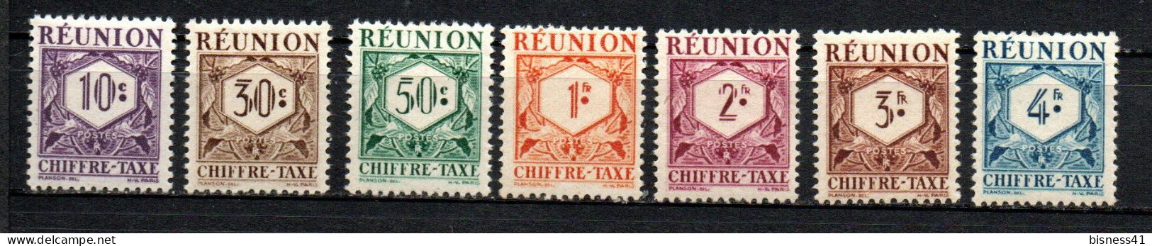 Col33 Colonie Réunion Taxe N° 26 à 32 Neuf X MH Cote : 4,75 € - Postage Due