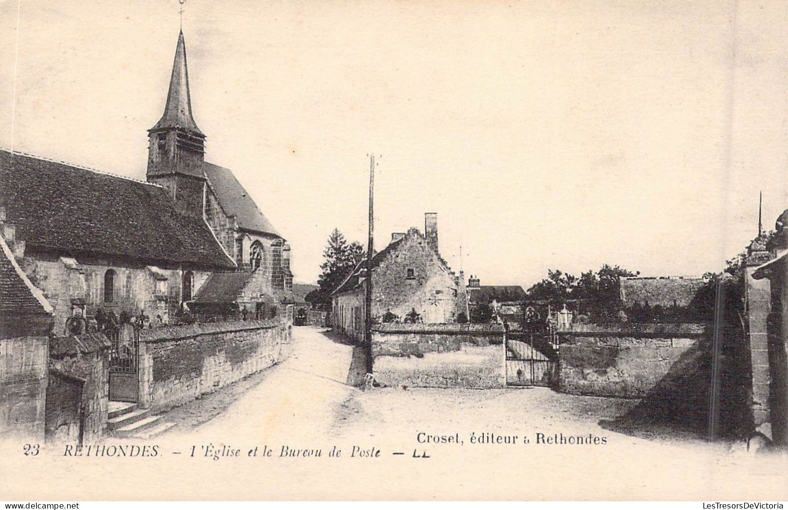 FRANCE - 60 - Rethondes - L'Eglise Et Le Bureau De Poste - Carte Postale Ancienne - Rethondes