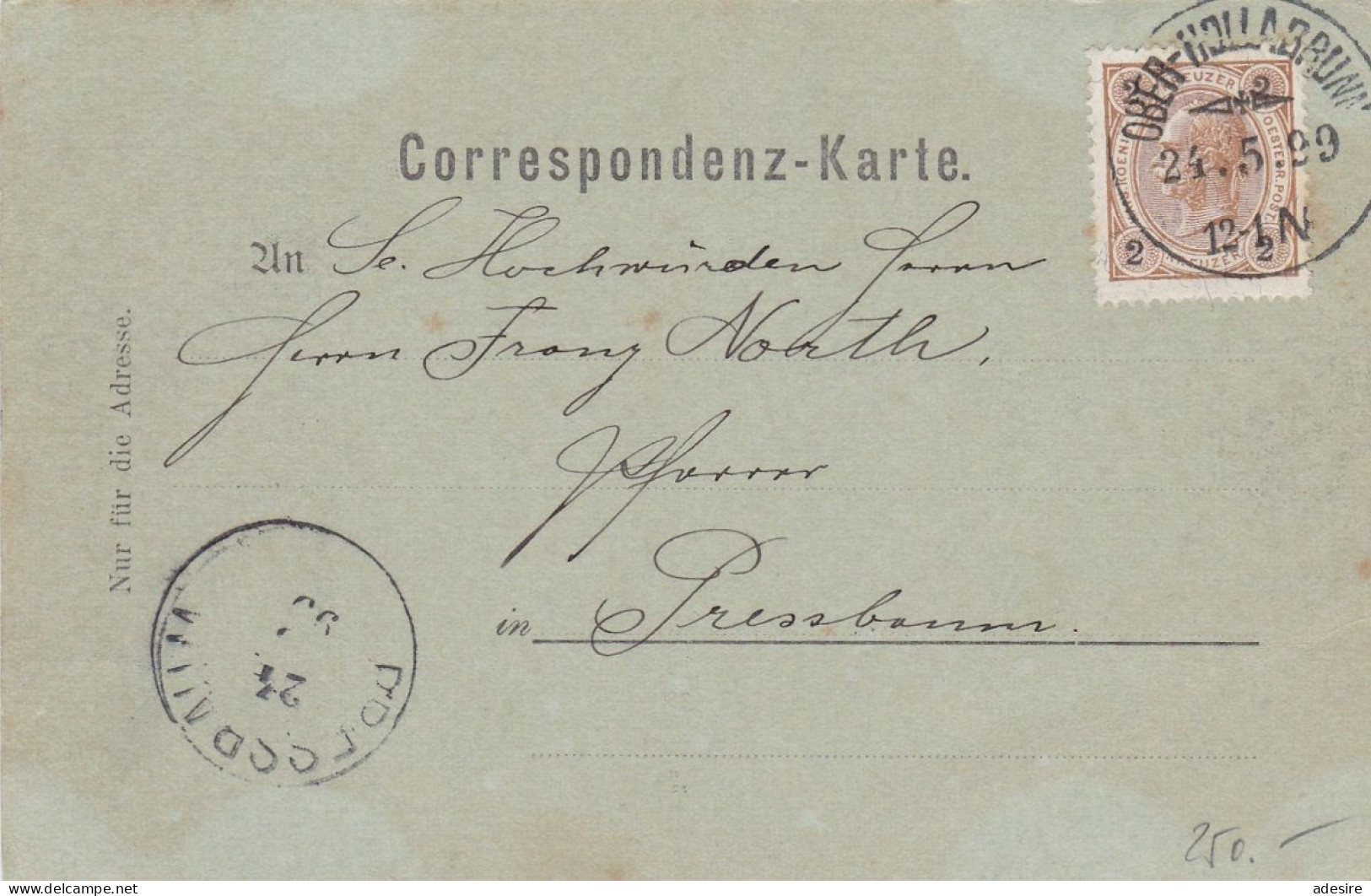 OBERHOLLABRUNN (NÖ) - Totalansicht, Verlag Maximillian Jordan Oberhollabrunn, Karte Gel.1899 ... - Hollabrunn