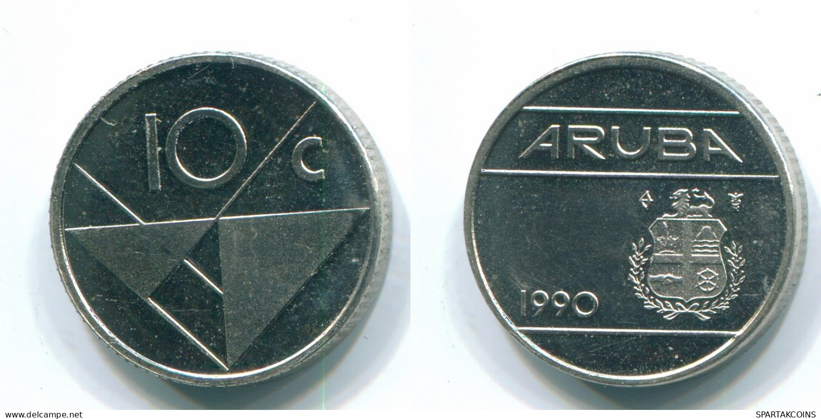 10 CENTS 1990 ARUBA (NEERLANDÉS NETHERLANDS) Nickel Colonial Moneda #S13628.E - Aruba