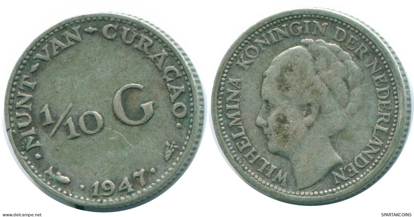 1/10 GULDEN 1947 CURACAO NEERLANDÉS NETHERLANDS PLATA #NL11833.3.E - Curaçao