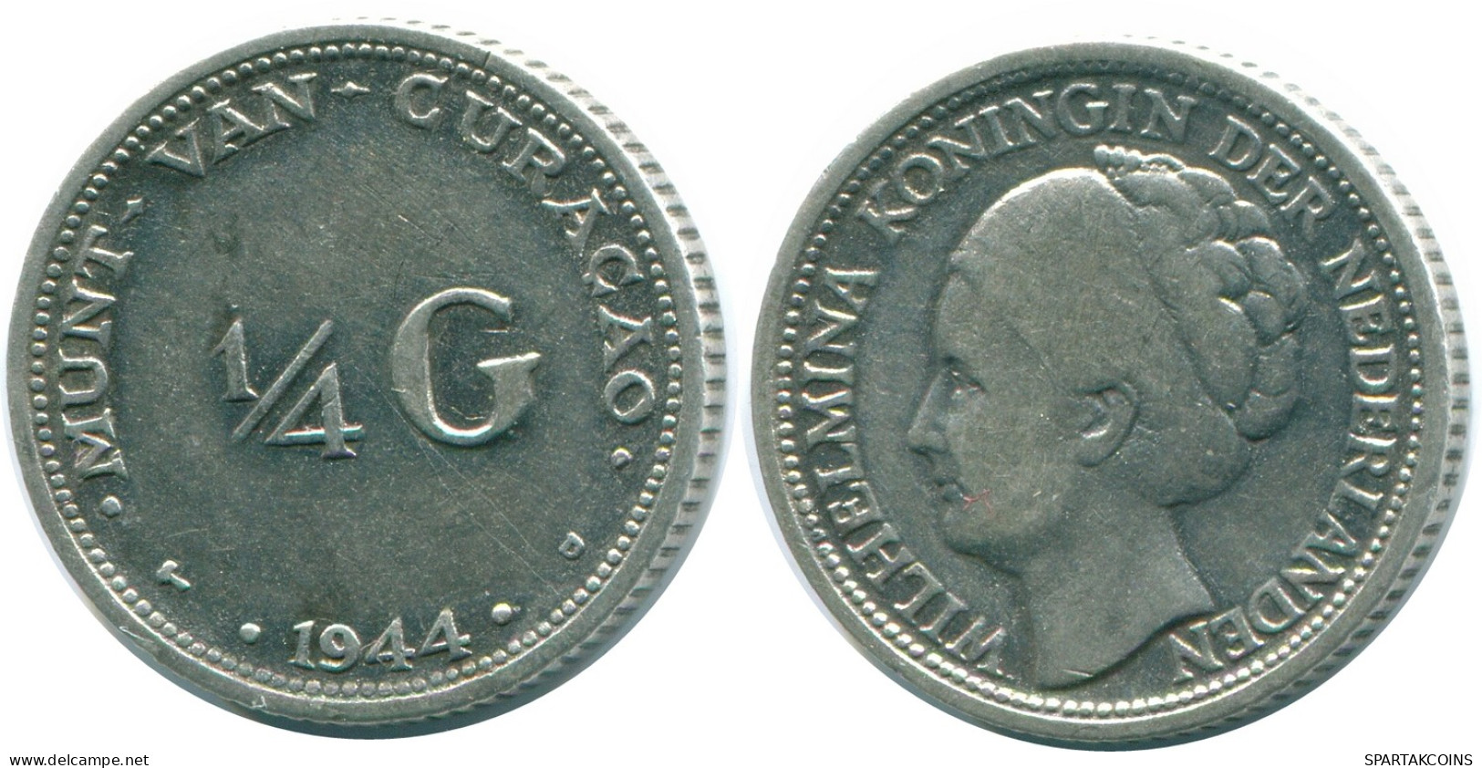 1/4 GULDEN 1944 CURACAO NEERLANDÉS NETHERLANDS PLATA Colonial #NL10556.4.E - Curaçao