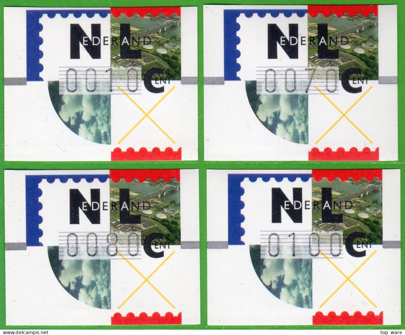 Niederlande Nederland ATM 2.1 Satz S1 10/70/80/100 Postfrisch Frama Automatenmarken Etiquetas Automatici - Machine Labels [ATM]