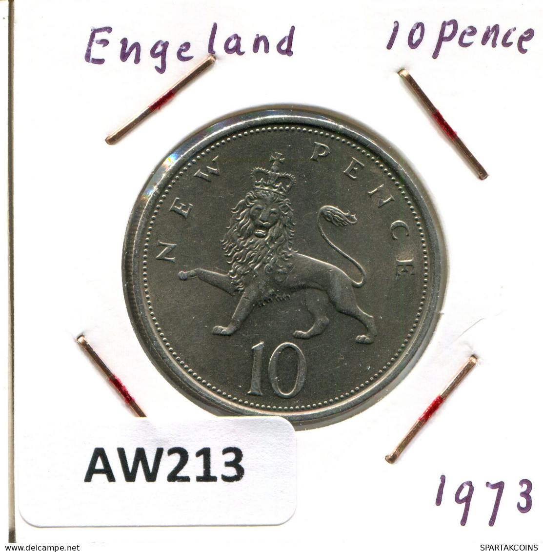 10 PENCE 1973 UK GROßBRITANNIEN GREAT BRITAIN Münze #AW213.D - 10 Pence & 10 New Pence