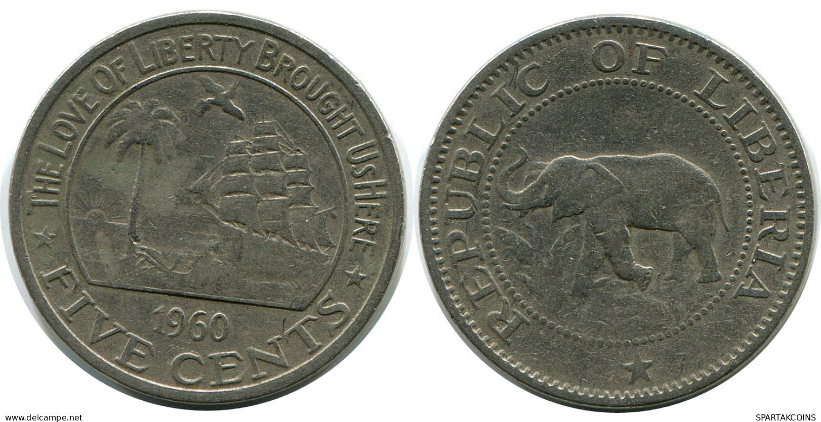 5 CENTS 1960 LIBERIA Münze #AP916.D - Liberia