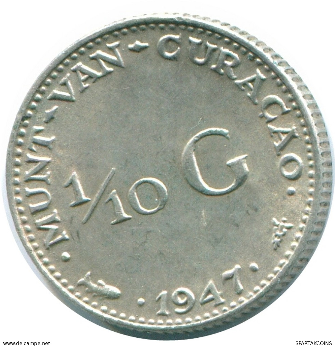 1/10 GULDEN 1947 CURACAO NIEDERLANDE SILBER Koloniale Münze #NL11832.3.D - Curaçao