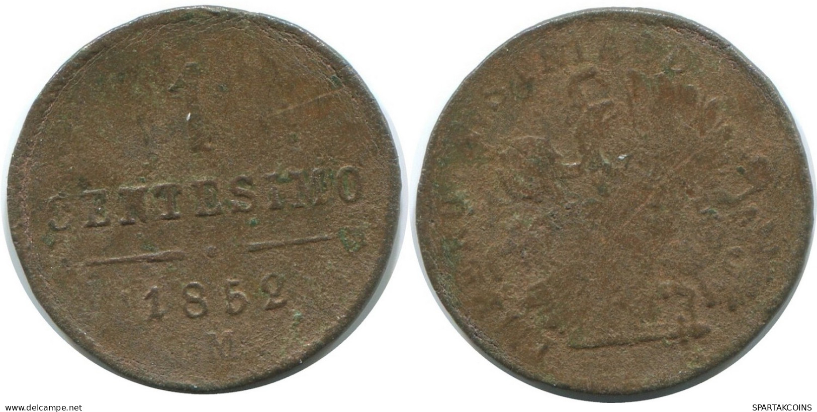 ITALY 1 Centesimo 1852 M Franz Joseph I #AC317.8.U - Parme