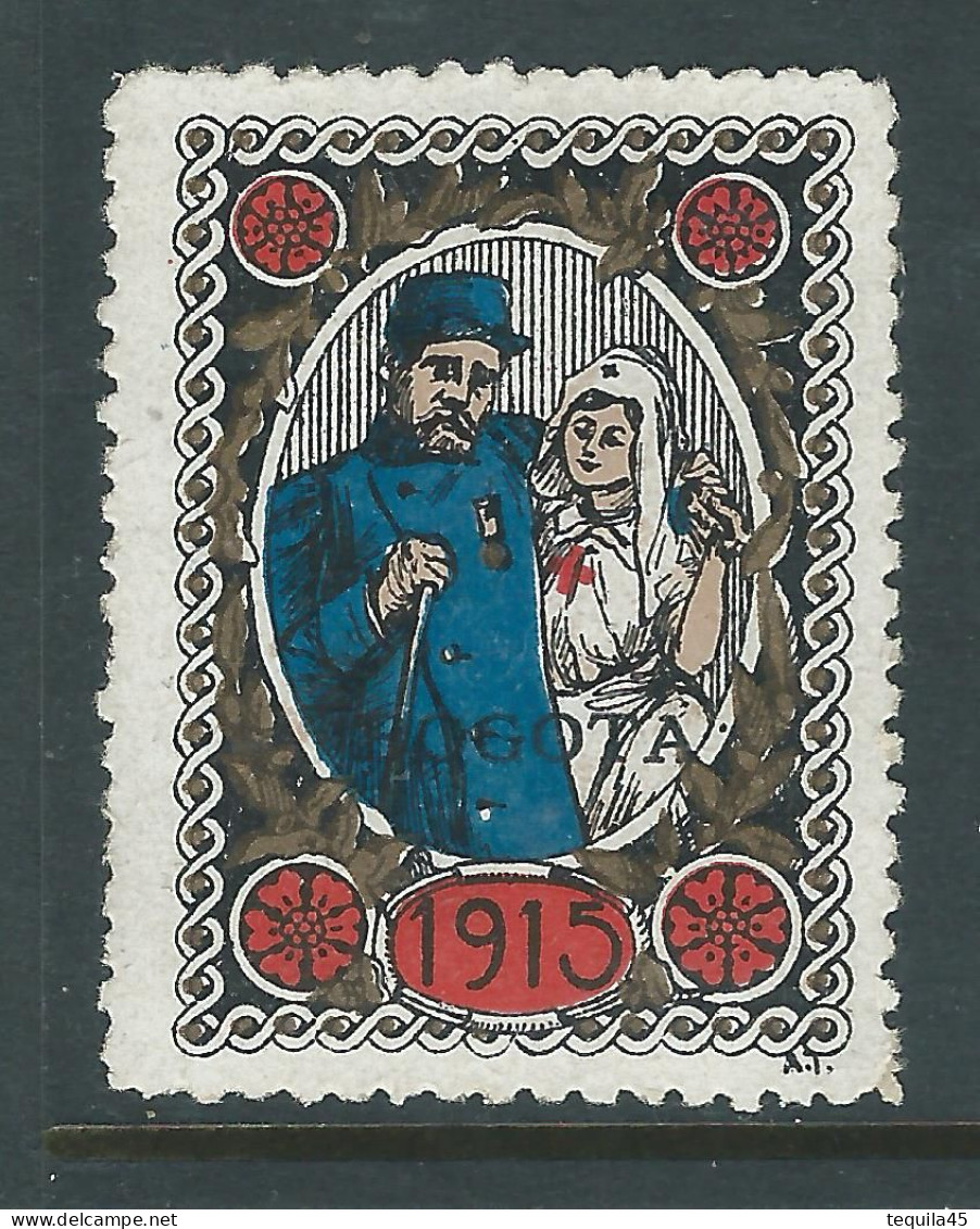 VIGNETTE CROIX-ROUGE DELANDRE - FRANCE Comité De BOGOTA 1916 1917 WWI WW1 Cinderella Poster Stamp 1914 1918 War - Croce Rossa