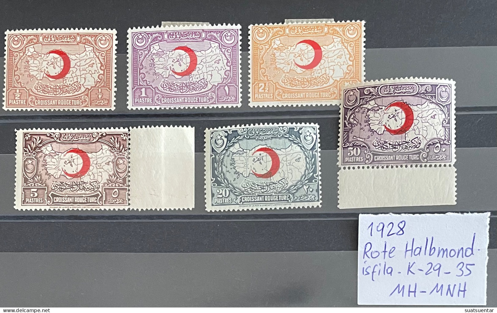 1928 Red Crescent London Printing Isfila K29-35 MH/MNH - Ungebraucht