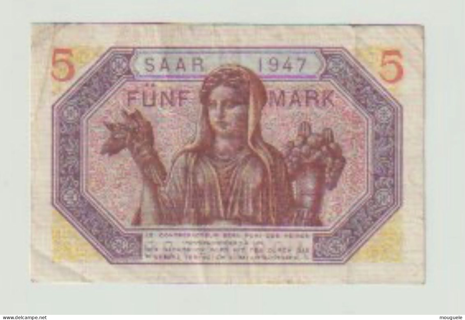 5 Mark Sarre 1947 - 1947 Saarland
