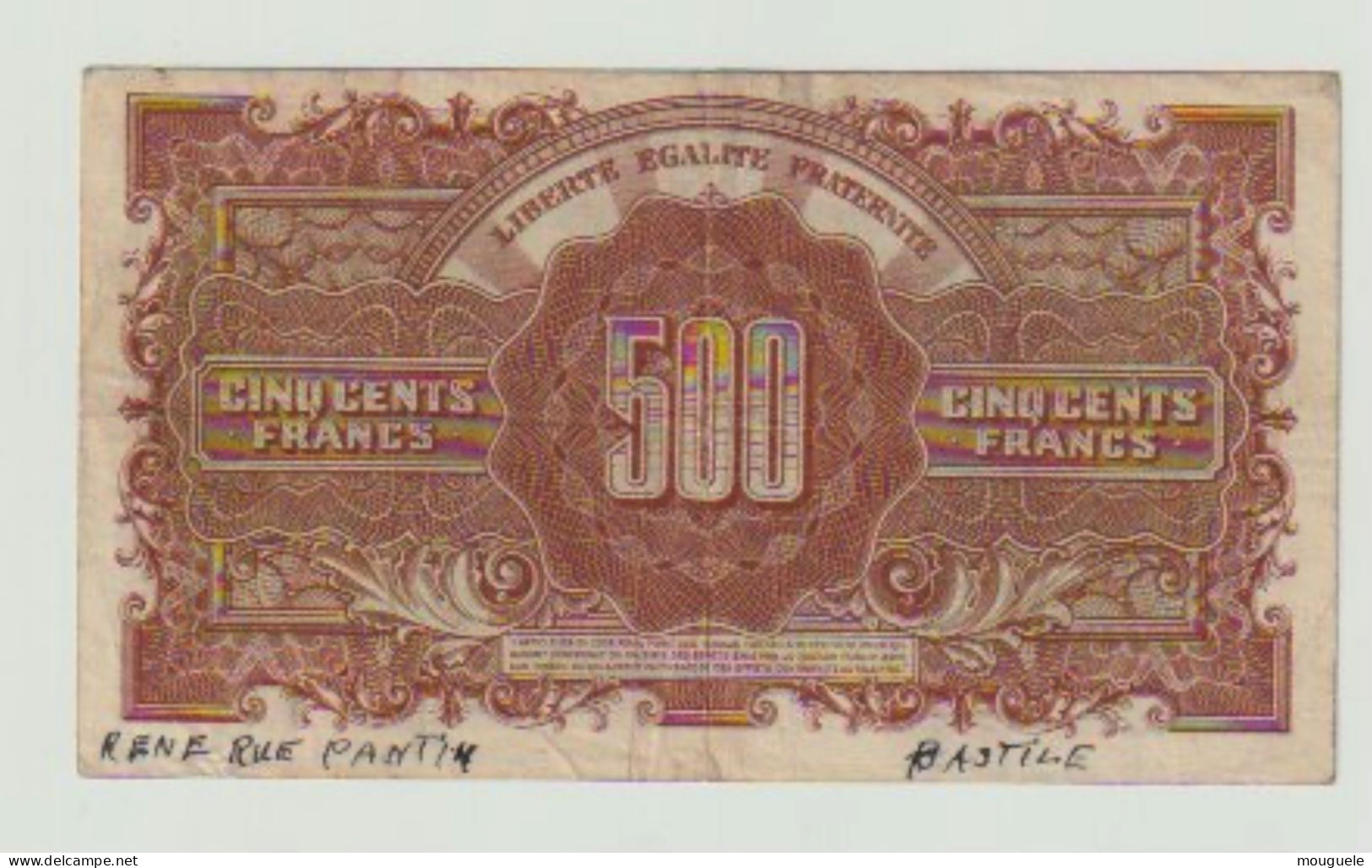 500francs Marianne Série L 1945 - 1917-1919 Trésorerie Aux Armées