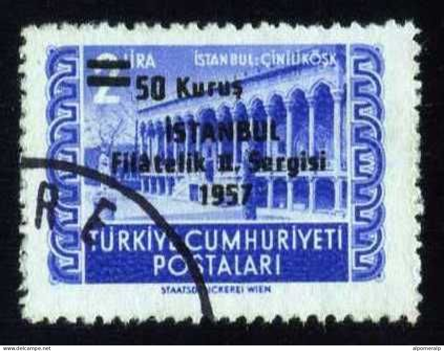 Türkiye 1957 Mi 1530 Surcharged Stamp For Istanbul Philatelic Exhibition - Oblitérés