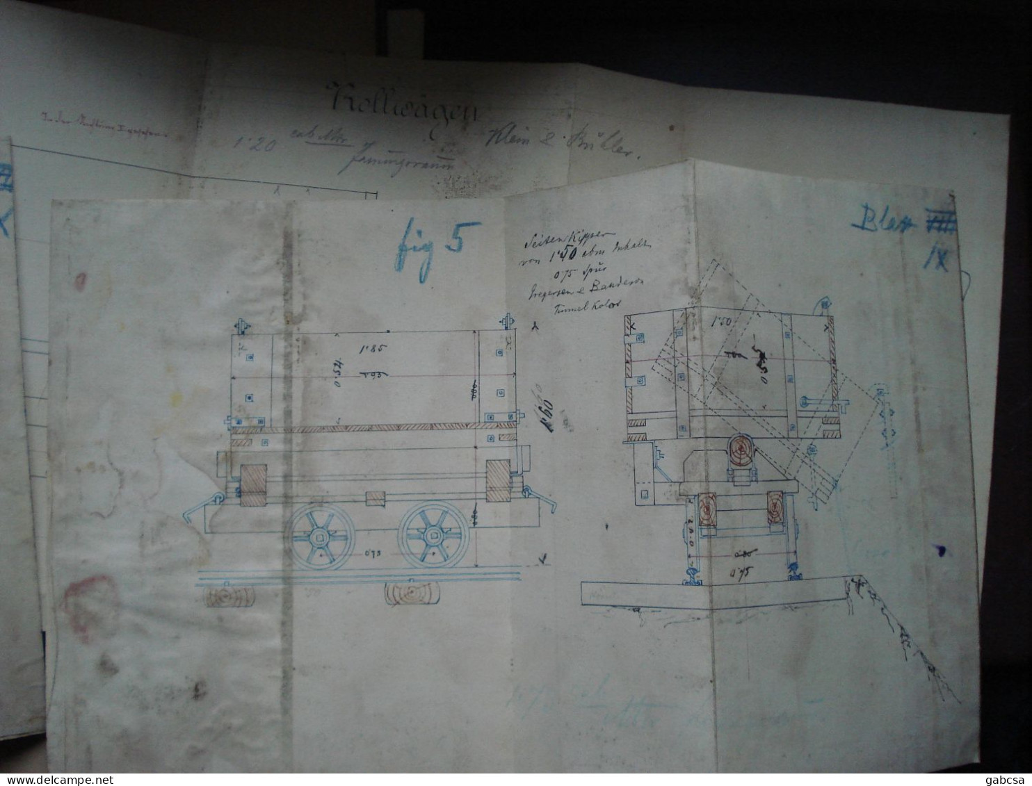 Rollwagen Plans 1872-73 Handmade "Kolos" And 18 Harzer Aktiengesellschaft Plan Printed In Book - Materiaal En Toebehoren