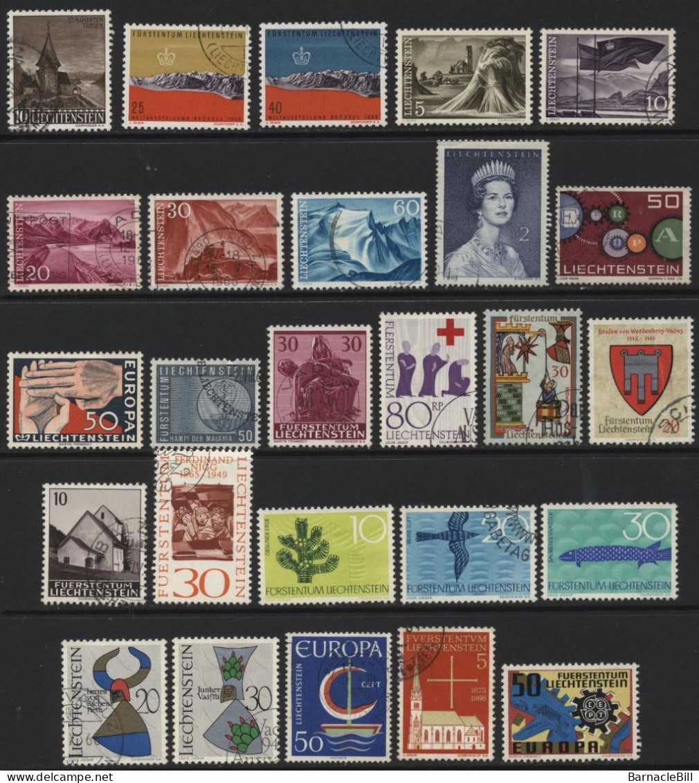 Liechtenstein (17) 1957-1967. 26 Different Stamps. Unused & Used. Hinged. - Other & Unclassified