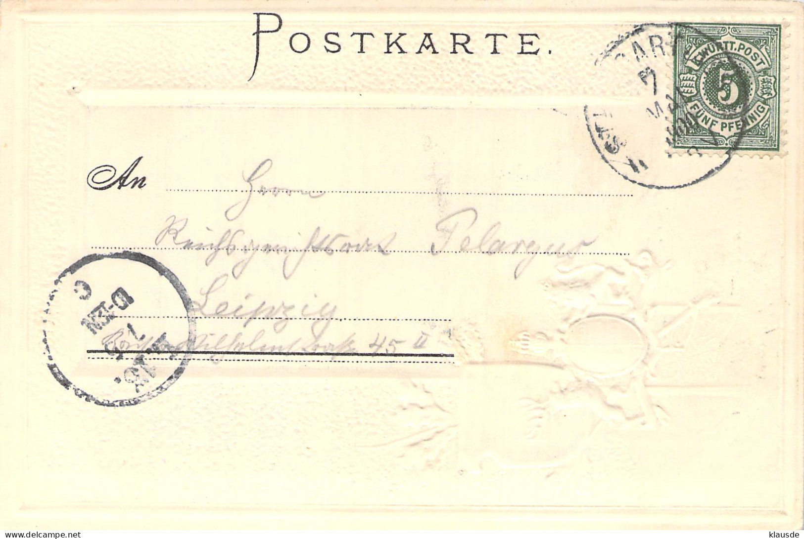 Marbach - Schillerhaus Gel.1900 AKS Passepartout & Wappenkarte - Marbach