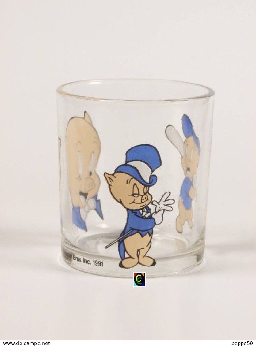 Bicchiere O Bicchieri Nutella Kinder Ferrero 1992 - Warner Bros. 2 - Porky  ( Glass - Glasses - Verres - Vasos - Glaser - Nutella