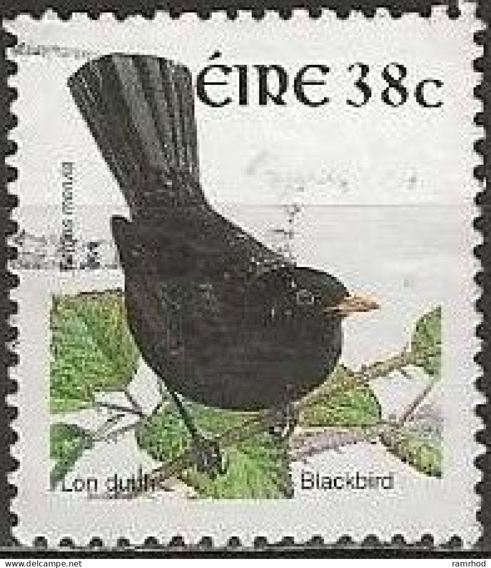 IRELAND 2002 New Currency Birds - 38c. - Blackbird FU - Usados