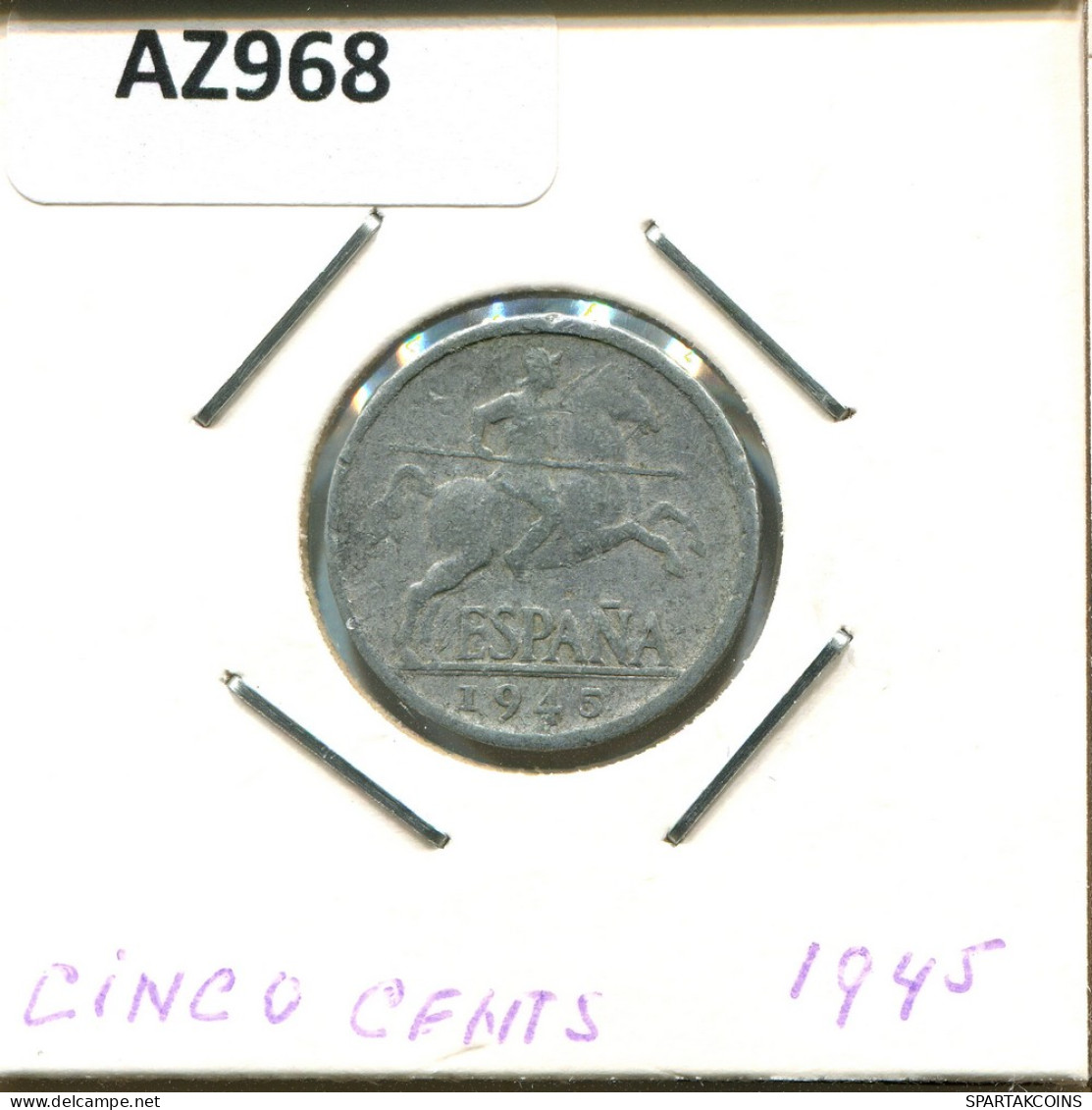 5 CENTIMOS 1945 ESPAÑA Moneda SPAIN #AZ968.E - 5 Céntimos