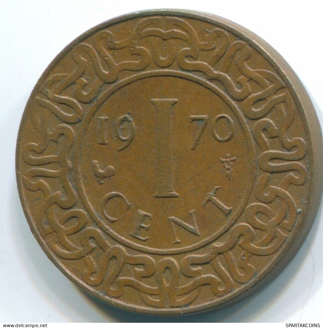 1 CENT 1970 SURINAME NEERLANDÉS NETHERLANDS Bronze Cock Colonial #S10965.E - Surinam 1975 - ...