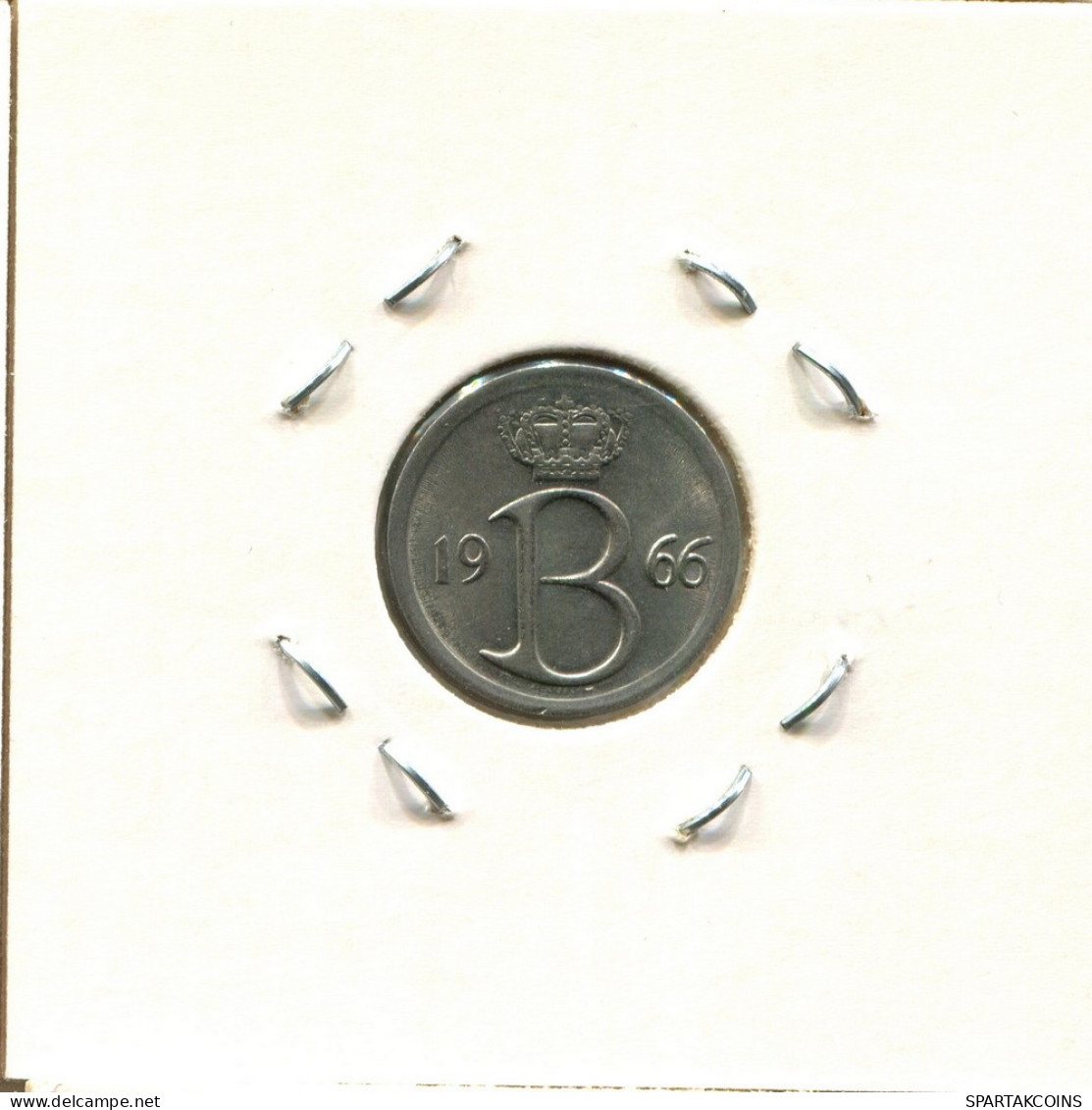 25 CENTIMES 1966 FRENCH Text BELGIQUE BELGIUM Pièce #BA326.F - 25 Cent