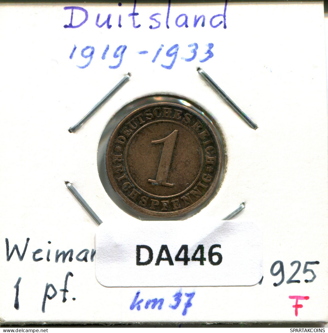 1 RENTENPFENNIG 1925 F ALLEMAGNE Pièce GERMANY #DA446.2.F - 1 Renten- & 1 Reichspfennig